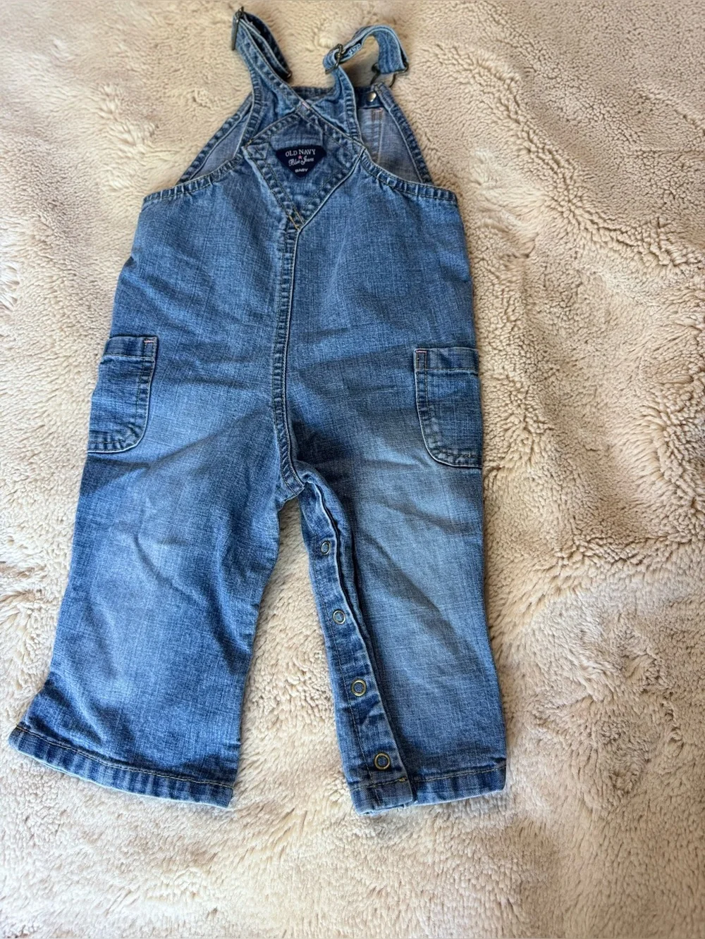 Y2K Old Navy girls 100% cotton overalls with bow detail size 18-24 mths